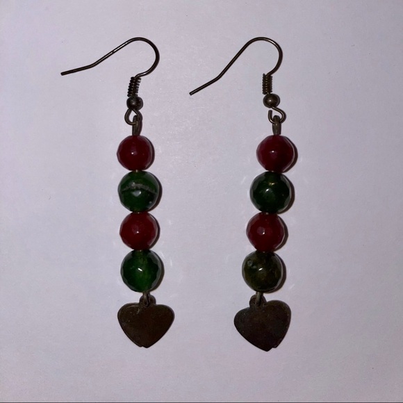 Brass and beads earrings - Picture 2 of 3